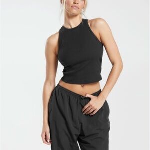 Gymshark Cotton Ribbed Midi Tanks (3 - Black, Grey, and White)